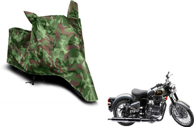 MOCKHE Waterproof Two Wheeler Cover for Royal Enfield(Classic 500, Green)