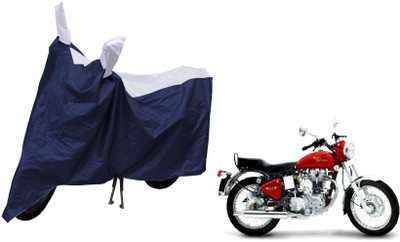MOCKHE Waterproof Two Wheeler Cover for Royal Enfield(Electra 5S, Silver)