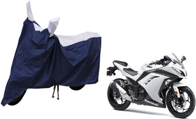 MOCKHE Waterproof Two Wheeler Cover for Kawasaki(Ninja 300, Silver)