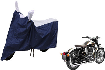 MOCKHE Waterproof Two Wheeler Cover for Royal Enfield(Classic Chrome, Silver)