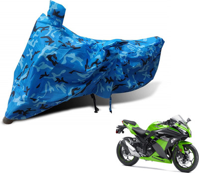 MOCKHE Waterproof Two Wheeler Cover for Kawasaki(Ninja ZX-6R, Blue)