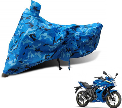 MOCKHE Waterproof Two Wheeler Cover for Suzuki(Gixxer SF, Blue)
