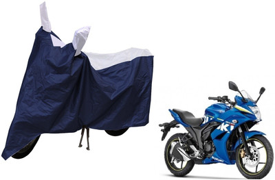 MOCKHE Waterproof Two Wheeler Cover for Suzuki(Gixxer SF, Silver)