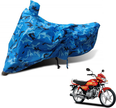 MOCKHE Waterproof Two Wheeler Cover for Hero(CD deluxe, Blue)