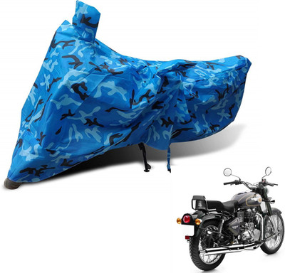 MOCKHE Waterproof Two Wheeler Cover for Royal Enfield(Bullet 500, Blue)