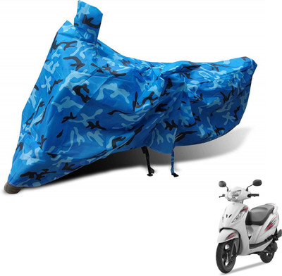 MOCKHE Waterproof Two Wheeler Cover for TVS(Wego, Blue)