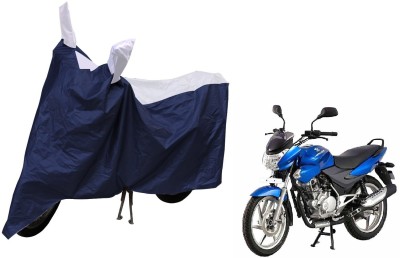 MOCKHE Waterproof Two Wheeler Cover for Bajaj(Discover 150 s, Blue, White)