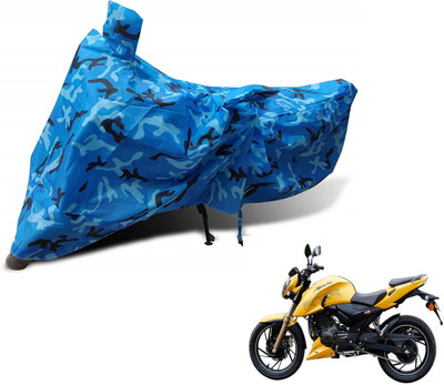 MOCKHE Waterproof Two Wheeler Cover for TVS(Apache RTR 200 4V, Blue)
