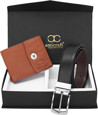 Amicraft Wallet & Belt Combo(Brown)