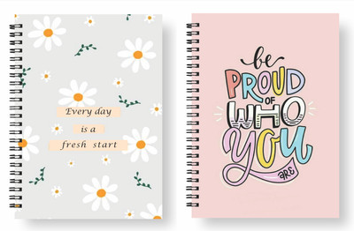 3DS Note book A5 Diary Ruled 80 Pages(be proud and flower wiro, Pack of 2)