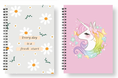 3DS Note book A5 Diary Ruled 80 Pages(flower and pink, Pack of 2)