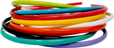 Myra Collection Pack of 12 Multi-colour Daily Use Plane Plastic Hair Bands for Girls Hair Band(Multicolor)