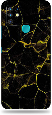 LAMHA Infinix Hot 10 Mobile Skin(Ultra Super Black Abstract With High Matte Finish., Mobile Skin (Back+Side+Camera))