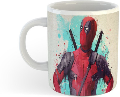ADN21 All Day New Printed Deadpool Ceramic Coffee 18 Ceramic Coffee Mug(330 ml)