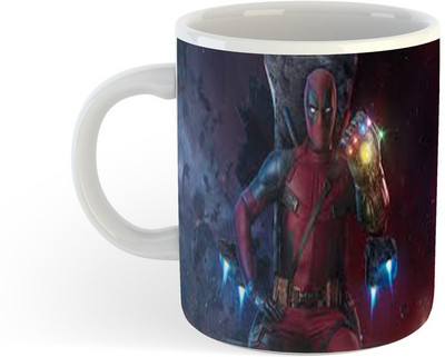 ADN21 All Day New Printed Deadpool Ceramic Coffee 4 Ceramic Coffee Mug(330 ml)