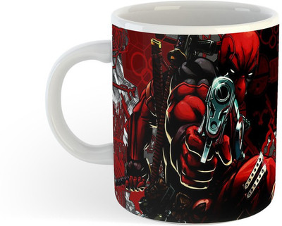 ADN21 All Day New Printed Deadpool Ceramic Coffee 6 Ceramic Coffee Mug(330 ml)