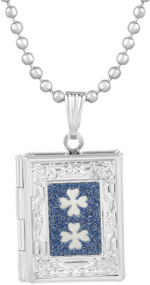 DULCI Silver Plated Openable 3D Book Shape Photo Pictures Frame Pendant Silver Brass Pendant