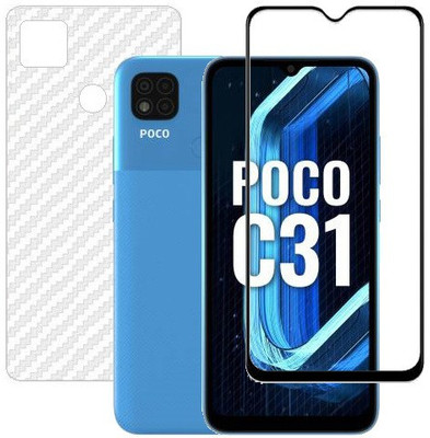 HOBBYTRONICS Front and Back Screen Guard for Poco C31(Pack of 1)