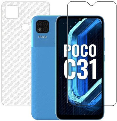 HOBBYTRONICS Front and Back Screen Guard for Poco C31(Pack of 1)