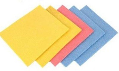 Shah Unique Wet Kitchen Cleaning Cloth Environmentally Friendly Cellulose Sponge Cloth and Paper Towel Sponge Wipe Sponge Wipe(Regular, Pack of 5)