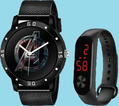 Actn A1C NEW STYLISH ANALOG & DIGITAL COMBO SET OF 2 AVENGER DIAL PU STRAP + SILICON STRAP LED LIGHT TOP SELLING PRODUCT FOR MEN'S AND BOY'S AND KID'S Analog Watch - For Boys Girls NEW GENERATION WATCH COMBO Analog-Digital Watch - For Men & Women Actn A1C NEW STYLISH ANALOG & DIGITAL COMBO SET OF 2 AVENGER DIAL PU STRAP + SILICON STRAP LED LIGHT TOP SELLING PRODUCT FOR MEN'S AND BOY'S AND KID'S Analog Watch - For Boys Girls NEW GENERATION WATCH COMBO Analog-Digital Watch - For Men & Women