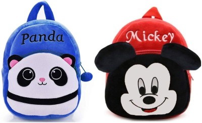 packsack skb_Kids School Bag Soft Plush blue panda mickey bagpack School Bag(Red, 10 L)