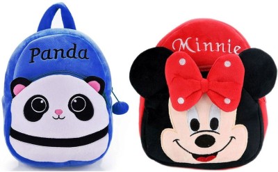 NH creation Nh_Kids School Bag Soft Plush head down panda red minnie bag School Bag(Multicolor, 10 L)