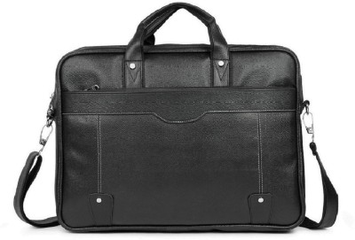 AKR 15.6 inch Expandable Laptop Messenger Bag (Black) Laptop Bag(Black)