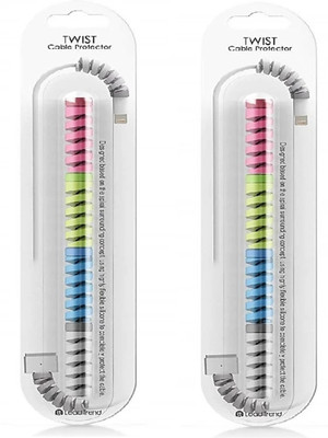 Parulenter Spiral Charger Spring Cable Protector Data Cable Saver Pack Of 2 Cable Protector(Multicolor)