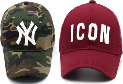 Good Friend Solid, Self Design, Embroidered Sports/Regular Cap Cap(Pack of 2)