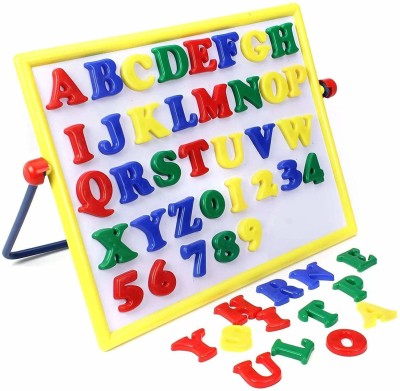 Shyam Creation Alphabet Learning Board, 1 Alpha Magnetic Learning Board, 1 Duster n Chalk Pieces, Multicolour(Multicolor)