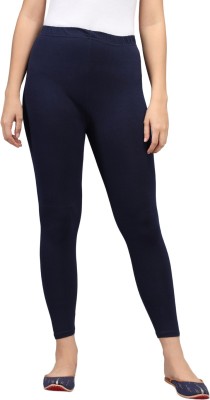 Soft Colors Ankle Length Western Wear Legging(Dark Blue, Solid)