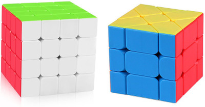 Authfort Cube Bundle 4 X 4 Stickerless cube & Skweb Stickerless Speed cube combo set of 2(2 Pieces)