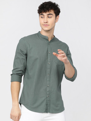 KETCH Men Solid Casual Green Shirt