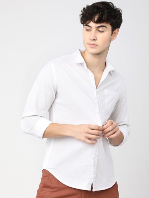 KETCH Men Solid Casual White Shirt