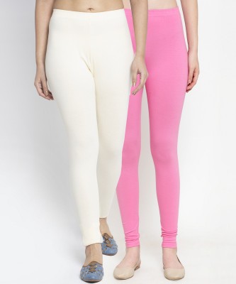 Styllofy Ankle Length Western Wear Legging(White, Pink, Solid)