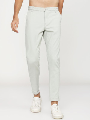HIGHLANDER Slim Fit Men Light Green Trousers