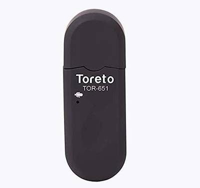 Toreto TOR-651 Bind USB Bluetooth Receiver BT Dongle With Mic USB Adapter  (Black)