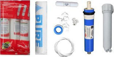 Bkulture New Trending Hi Tech 1 Year RO service Kit with Inline set, Filmtec Dow 75 GPD membrane, Housing (MH), Pure Spun an... Pleated Filter Cartridge(0.2, Pack of 1)