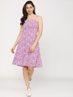 Tokyo Talkies Women Skater Purple Dress