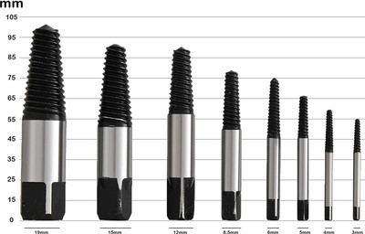 uptodatetools 8 Pcs,Broken Bolt,Damaged Screw,Easy Out Screw Bolt Extractor Set,Water Pipe Remover Set,Screw Extractor set.