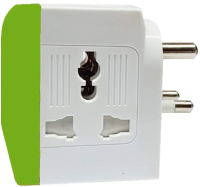 jpdsrn 3 WAY SWITCHED ADAPTOR _123 Three Pin Plug(Green, White)