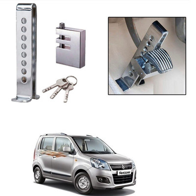 SRPHERE Stainless Steel Pedal Lock Rod or for Brake Clutch Throttle Adjustable Anti Theft Security Lock System for WagonR Gear Lock(Stainless Steel)