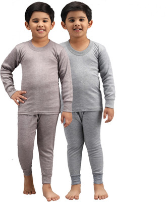 ANIXA Top - Pyjama Set For Boys & Girls(Grey, Pack of 2)