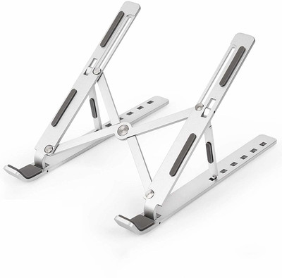 Shahn Height Adjustable Aluminum Frame Foldable Portable Table Laptop Stand, Tablet Stand, Notebook etc. Compatible Size10-15.6” Aluminium Desk Stand Laptop Stand with Adjustable Height Compatible with Universal Laptops(Silver) Shahn Height Adjustable Aluminum Frame Foldable Portable Table Laptop Stand, Tablet Stand, Notebook etc. Compatible Size10-15.6” Aluminium Desk Stand Laptop Stand with Adjustable Height Compatible with Universal Laptops(Silver)