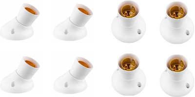 JELECTRICALS Angle Batten Deluxe Mix Bulb holder Pack of 8 Plastic Light Socket(Pack of 8)