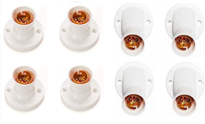 Electro Factory Angle and Battan Mix Bulb holder - Pack of 8 Plastic Light Socket(Pack of 8)
