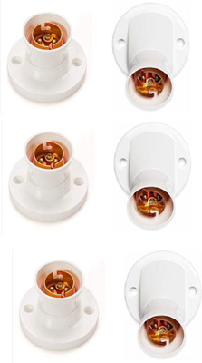 Electro Factory Angle and Battan Mix Bulb holder - Pack of 6 Plastic Light Socket(Pack of 6)