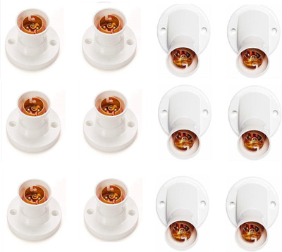 JELECTRICALS Angle and Battan Mix Bulb holder - Pack of 12 Plastic Light Socket(Pack of 12)