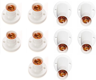 JELECTRICALS Angle and Battan Mix Bulb holder - Pack of 10 Plastic Light Socket(Pack of 10)